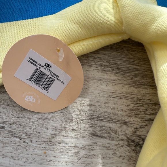 GLO Light Yellow Hoodie with Blue Accents - Picture 4 of 5